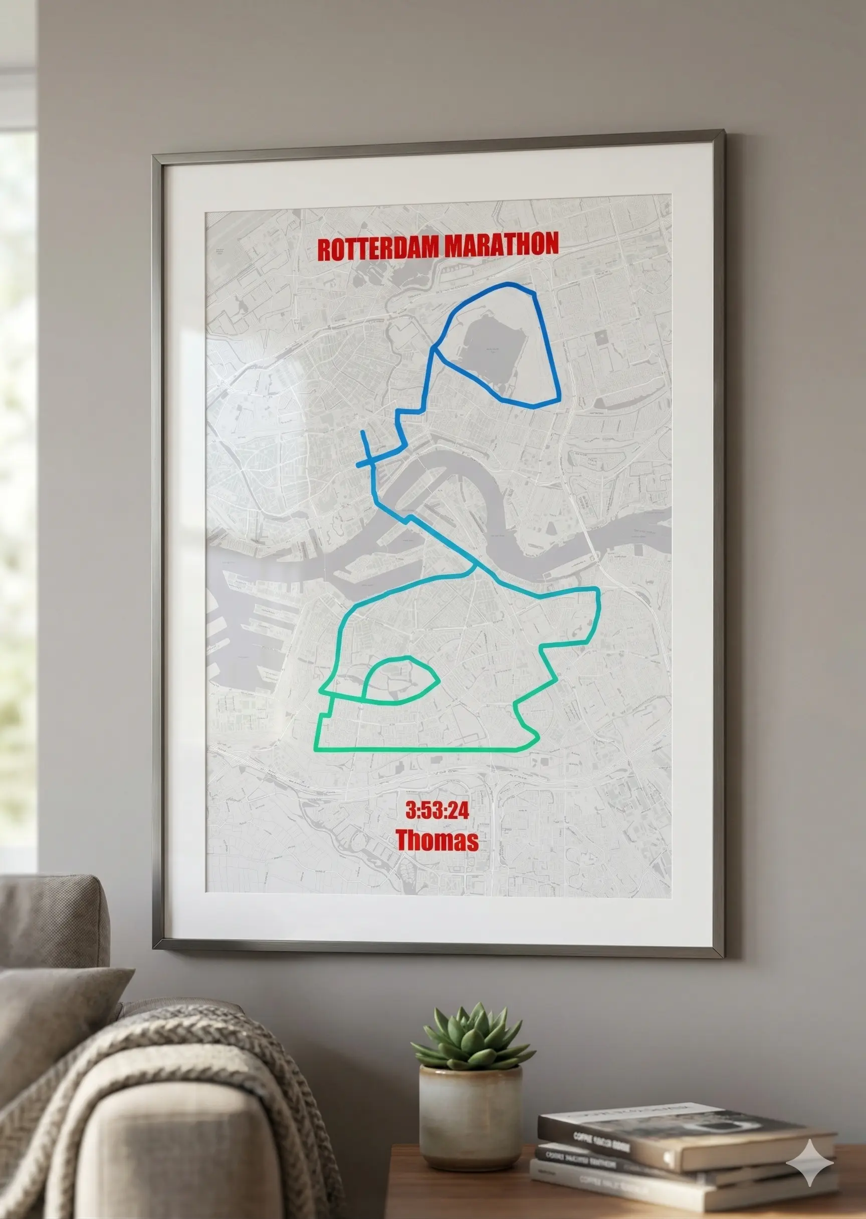 Adventure Map Poster Mockup Rotterdam Marathon
